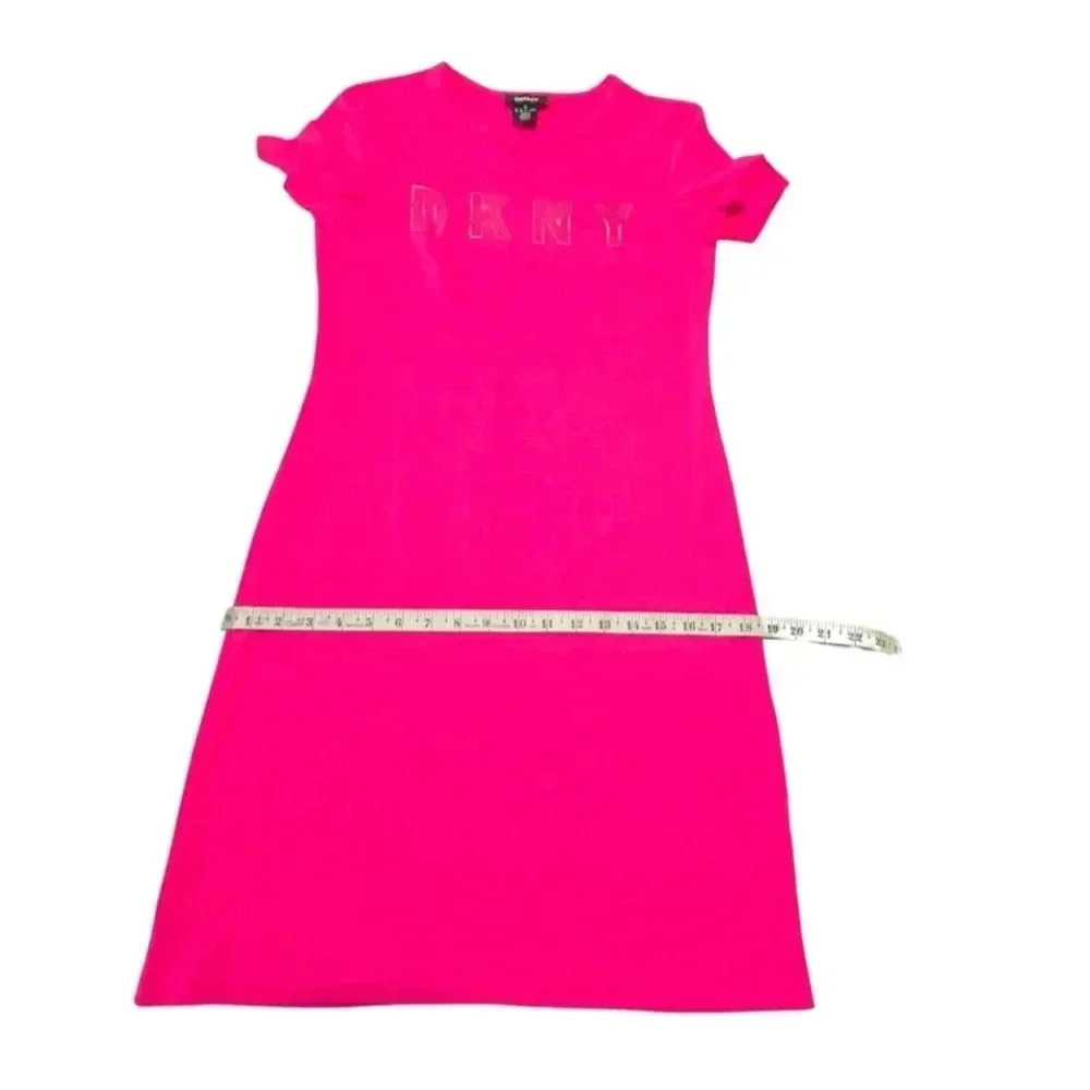 Bright Pink DKNY T-Shirt Dress - Casual & Stylish - Picture 13 of 14